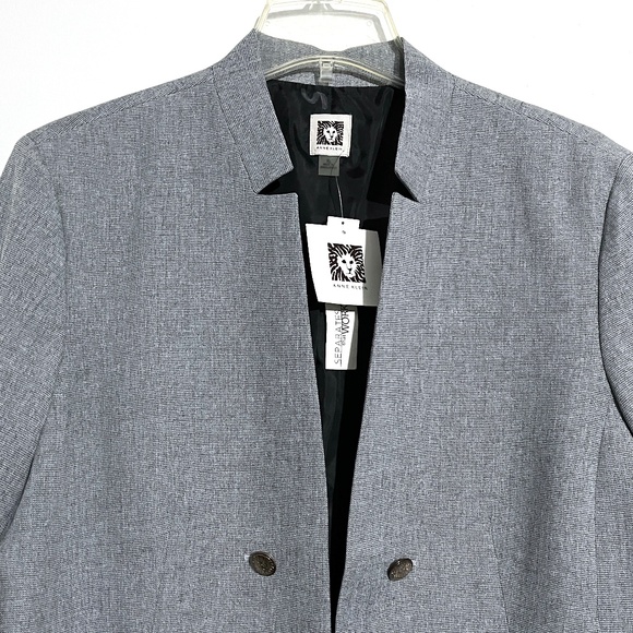 Anne Klein Blazer Gray Jacket Work Office Casual Military Basic - Picture 8 of 14